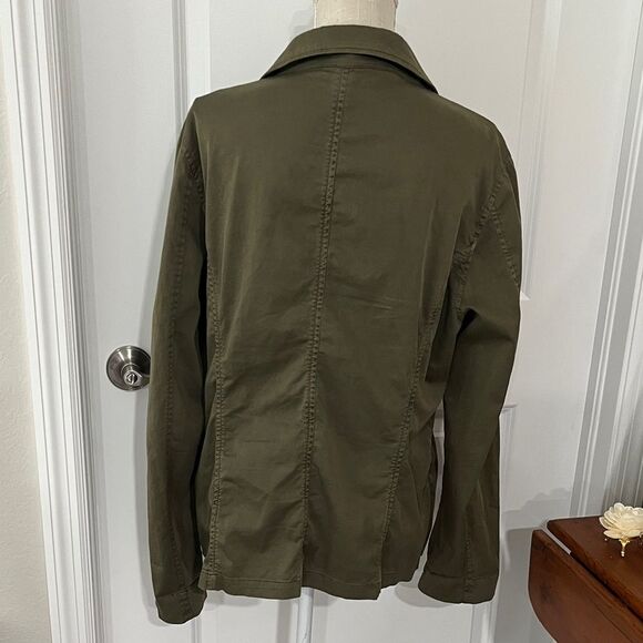 Guess Khaki Olive Studded Utility Jacket Snap Front - Picture 7 of 8